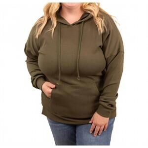 NEW MICHELLE MAE kacey ribbed hoodie in olive